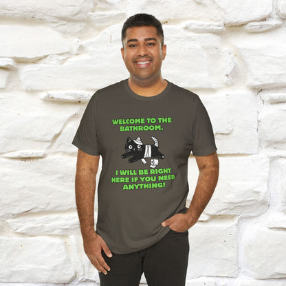 "Welcome To The Bathroom..."Funny  Cat T-shirt |Nunu&Miao Studio - Nunu&Miao Studio