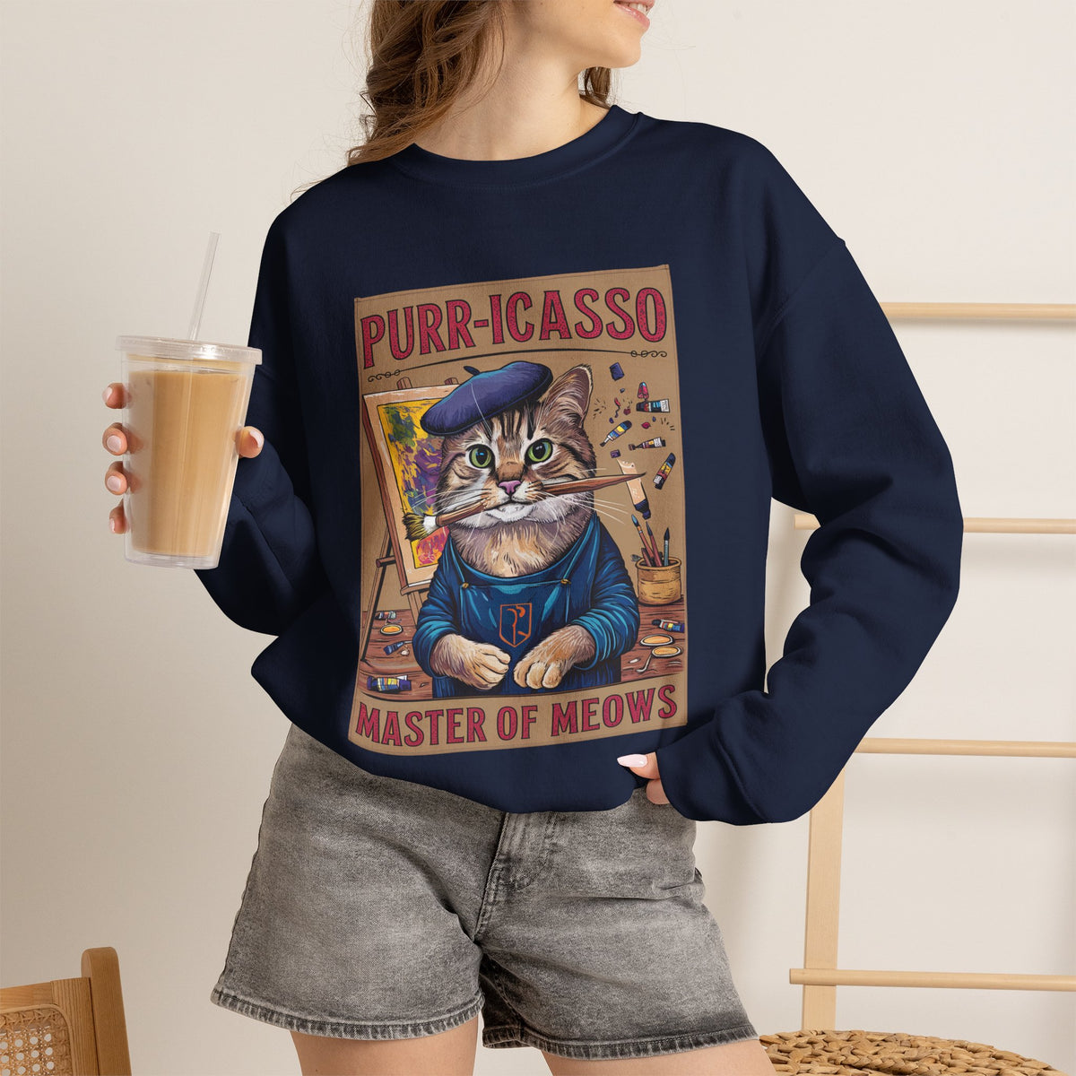 "Purr-icasso.'' |Cat Sweatshirt | Nunu&Miao Studio