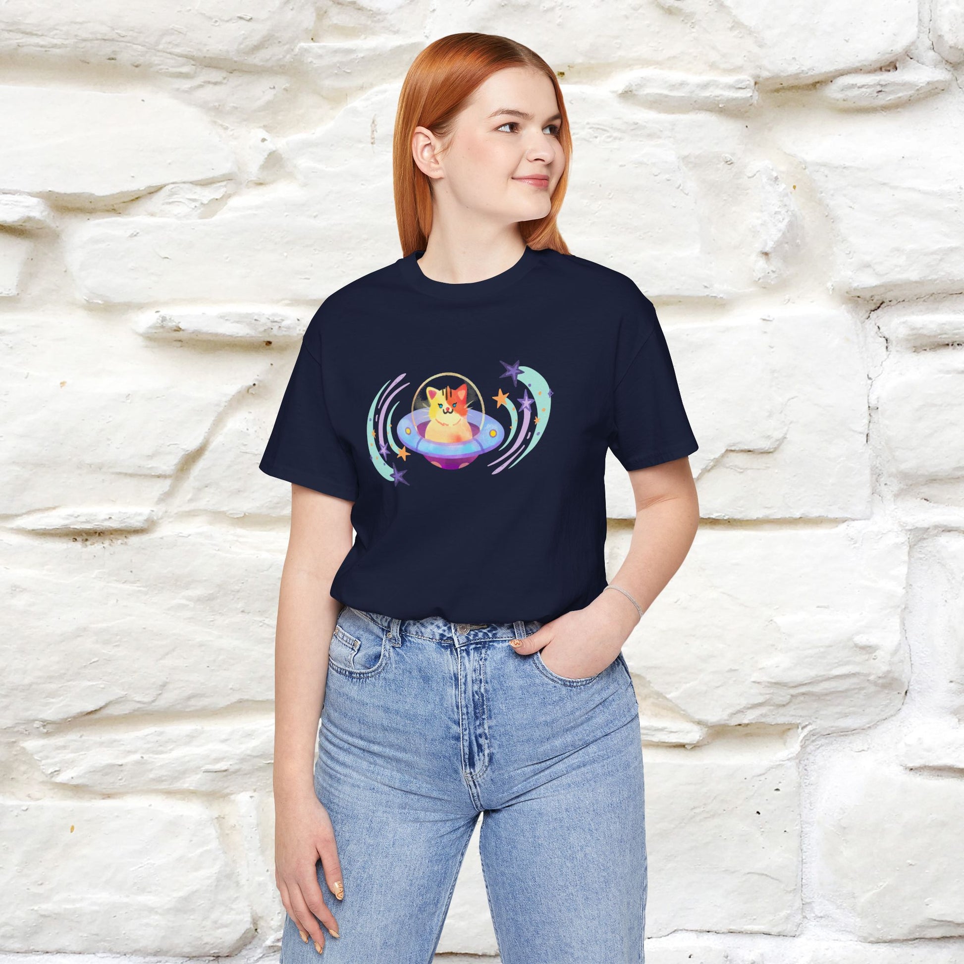 "Stay Positive'' Cat T-Shirt | Front & Back Design | Nunu&Miao Studio - Nunu&Miao Studio