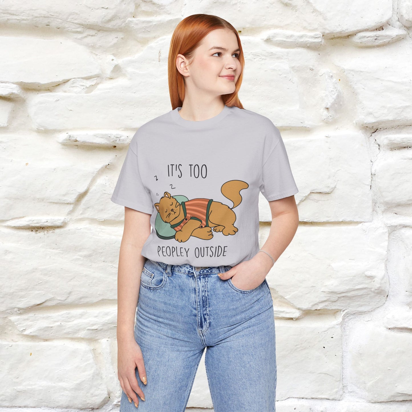 ''It’s Too Peopley Outside'' | Funny Cat T-Shirt | Nunu&Miao Studio - Nunu&Miao Studio