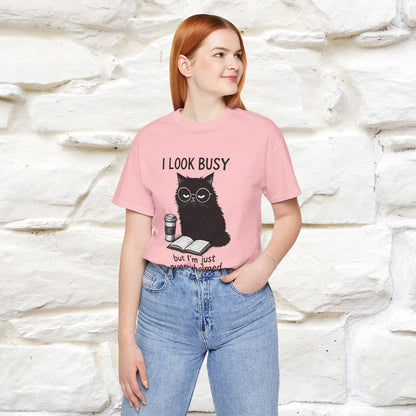 "I Look Busy But I'm Just Overwhelmed" |Cat T-Shirt | Nunu&Miao Studio - Nunu&Miao Studio