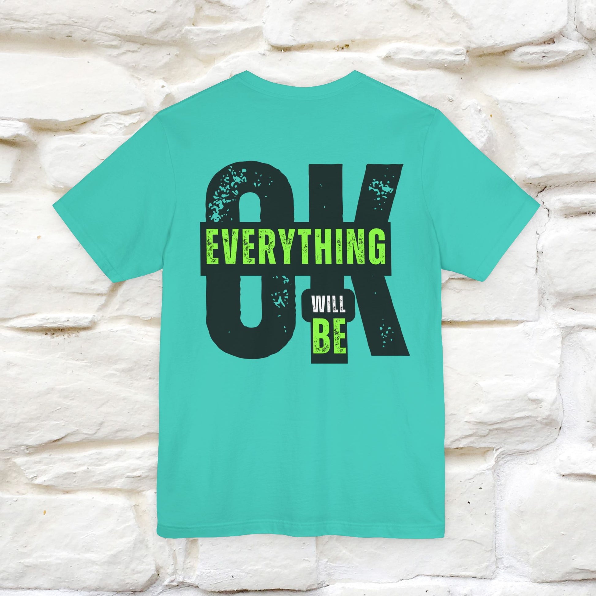 ''Everything Will Be Ok '' Cat T-Shirt Front and Back Design | Nunu&Miao Studio - Nunu&Miao Studio