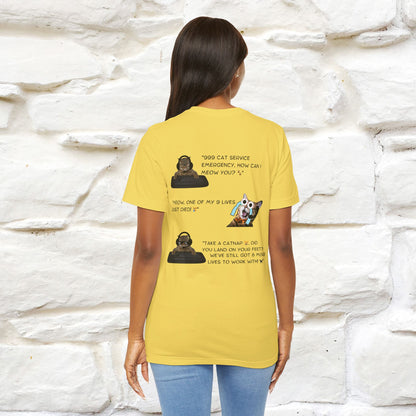 ''911 Emergency'' | Front & Back Design | Cat T-Shirt | Nunu&Miao Studio - Nunu&Miao Studio