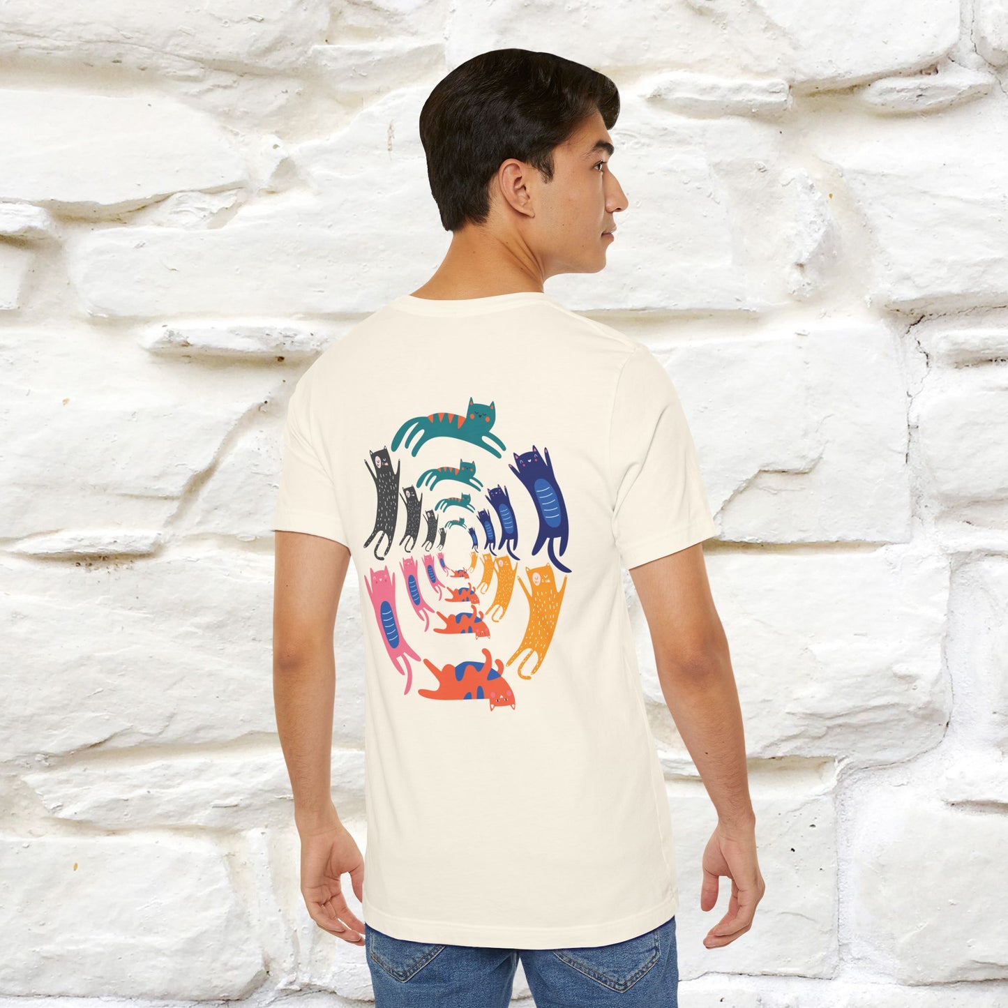 "The Hypnotic Meow'' Cat T-Shirt Front and Back Design | Nunu&Miao Studio - Nunu&Miao Studio