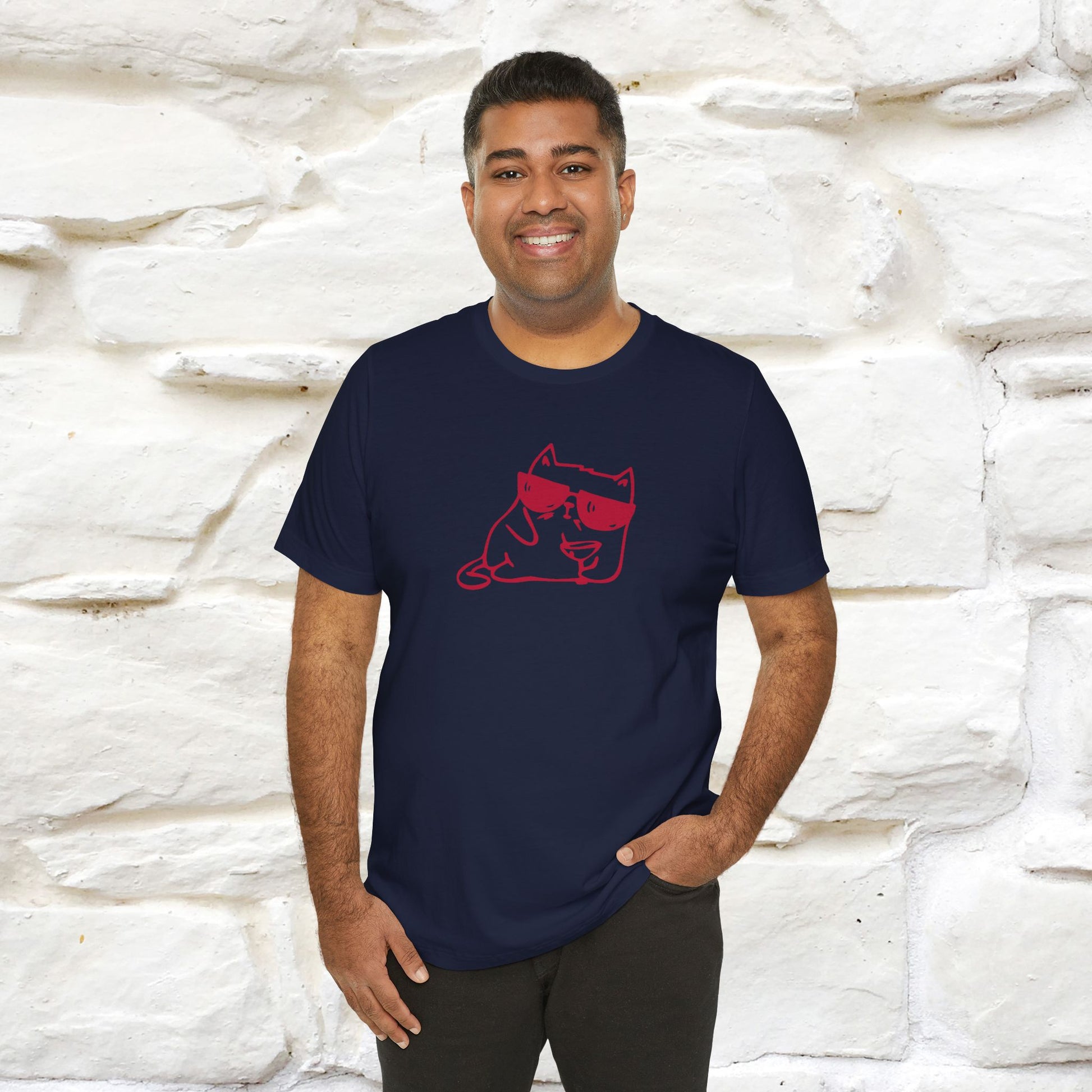 "I’m Happy, Which Often Looks Like Crazy" Cat T-Shirt| Front & Back Design | Nunu&Miao Studio - Nunu&Miao Studio