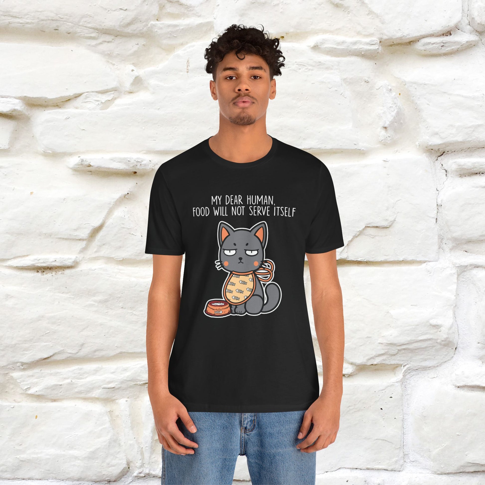 "Dear Human, Food Will Not Serve Itself" |Cat T-Shirt | Nunu&Miao Studio - Nunu&Miao Studio