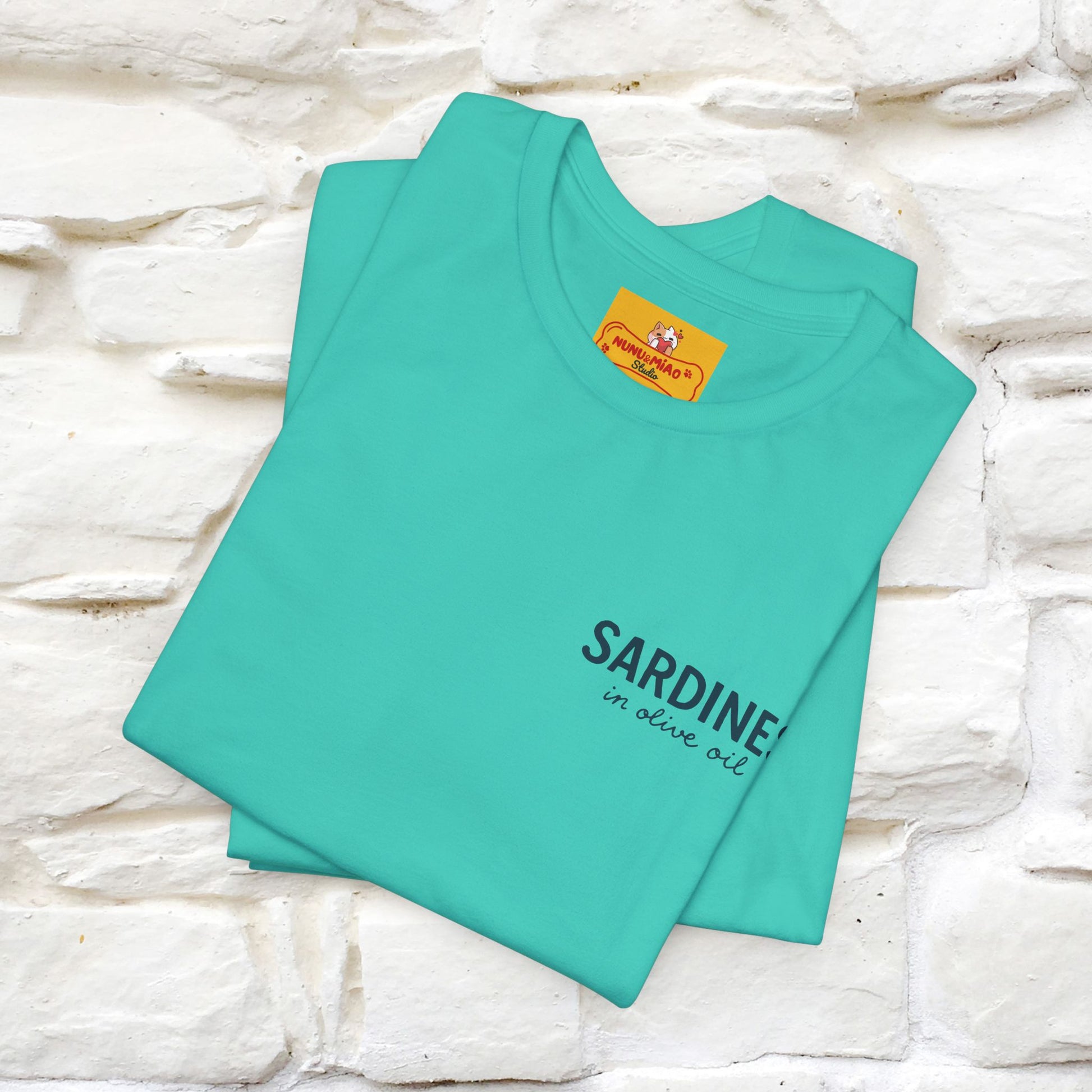 "Sardines In Olive Oil" Cute T-shirt | Front & Back Design|Nunu&Miao Studio - Nunu&Miao Studio