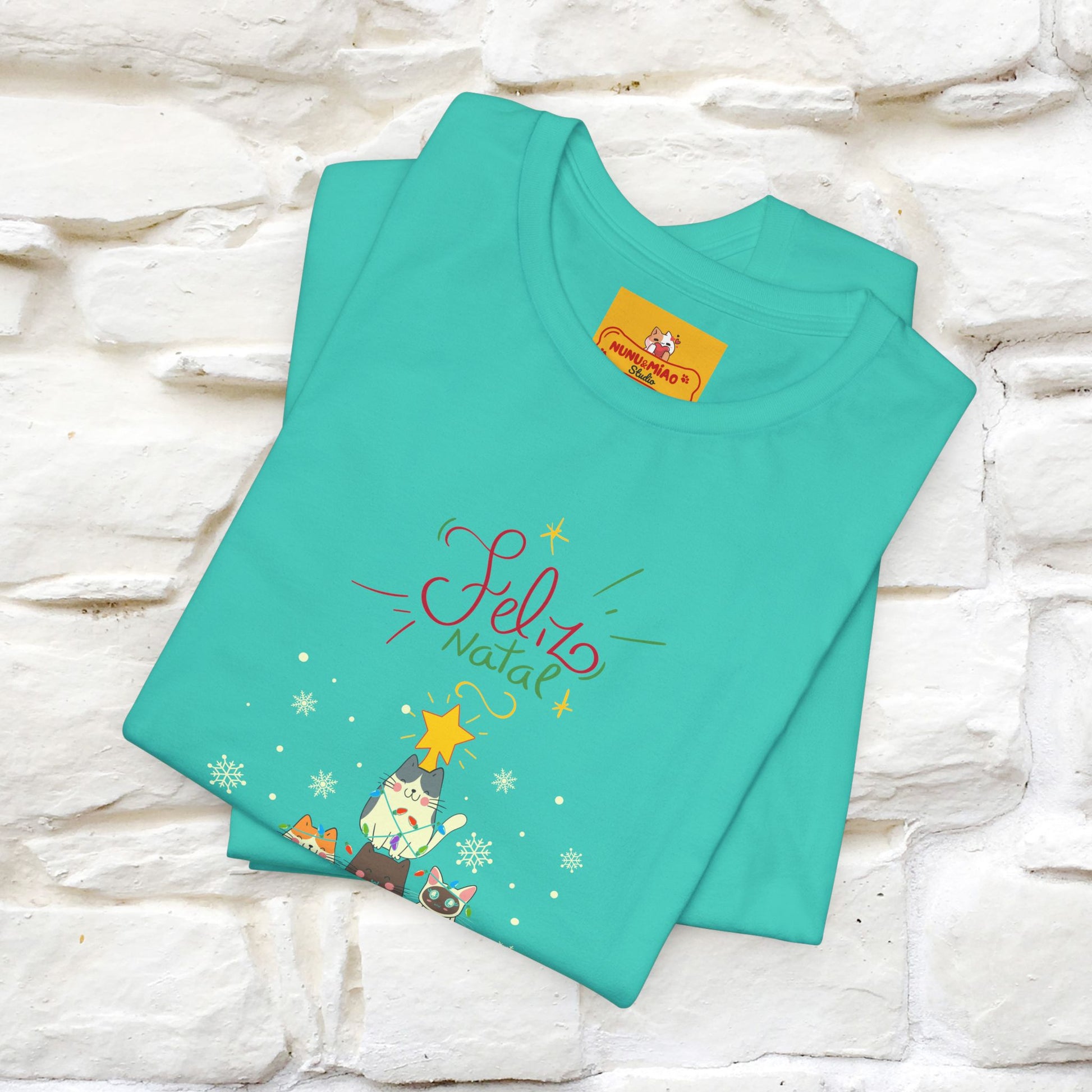"Feliz Natal" Cat T-shirt|Nunu&Miao Studio - Nunu&Miao Studio