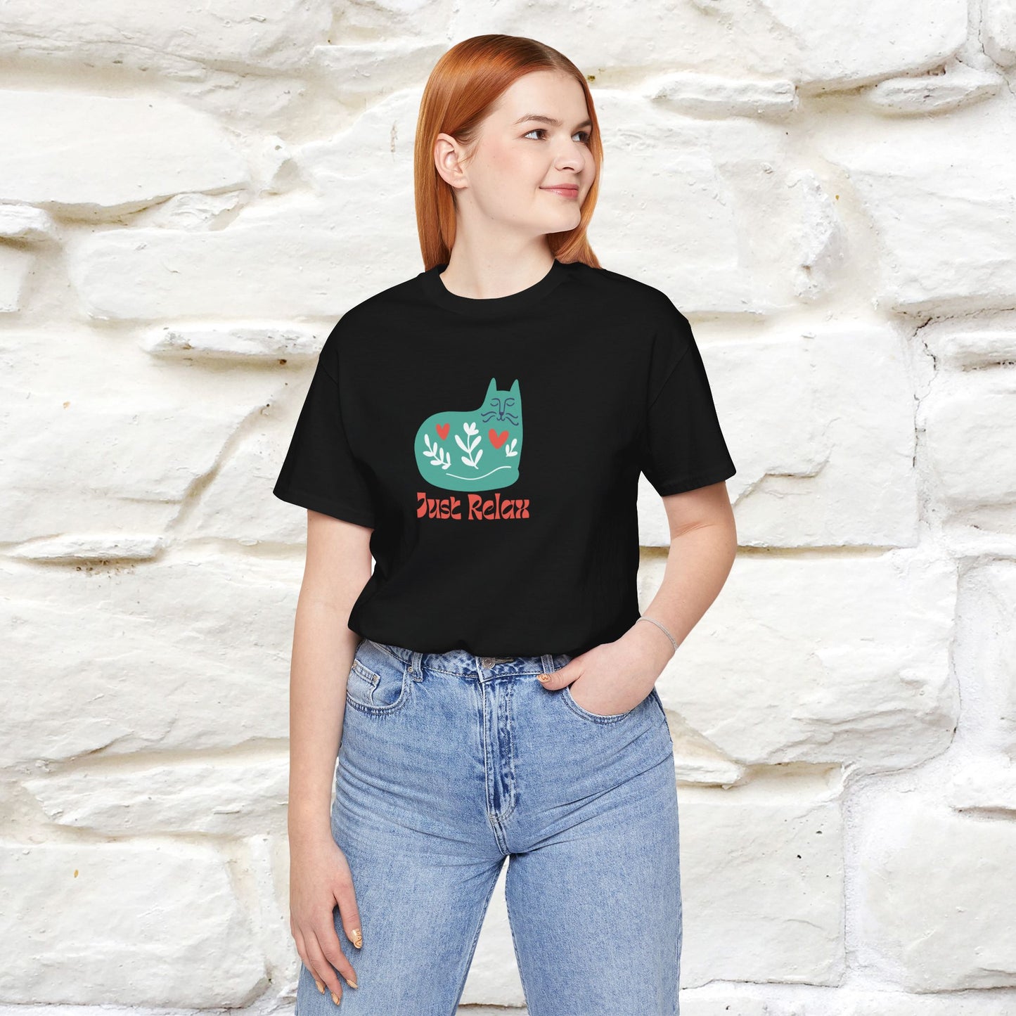 "Just Relax'' Cat T-Shirt Front and Back Design | Nunu&Miao Studio - Nunu&Miao Studio