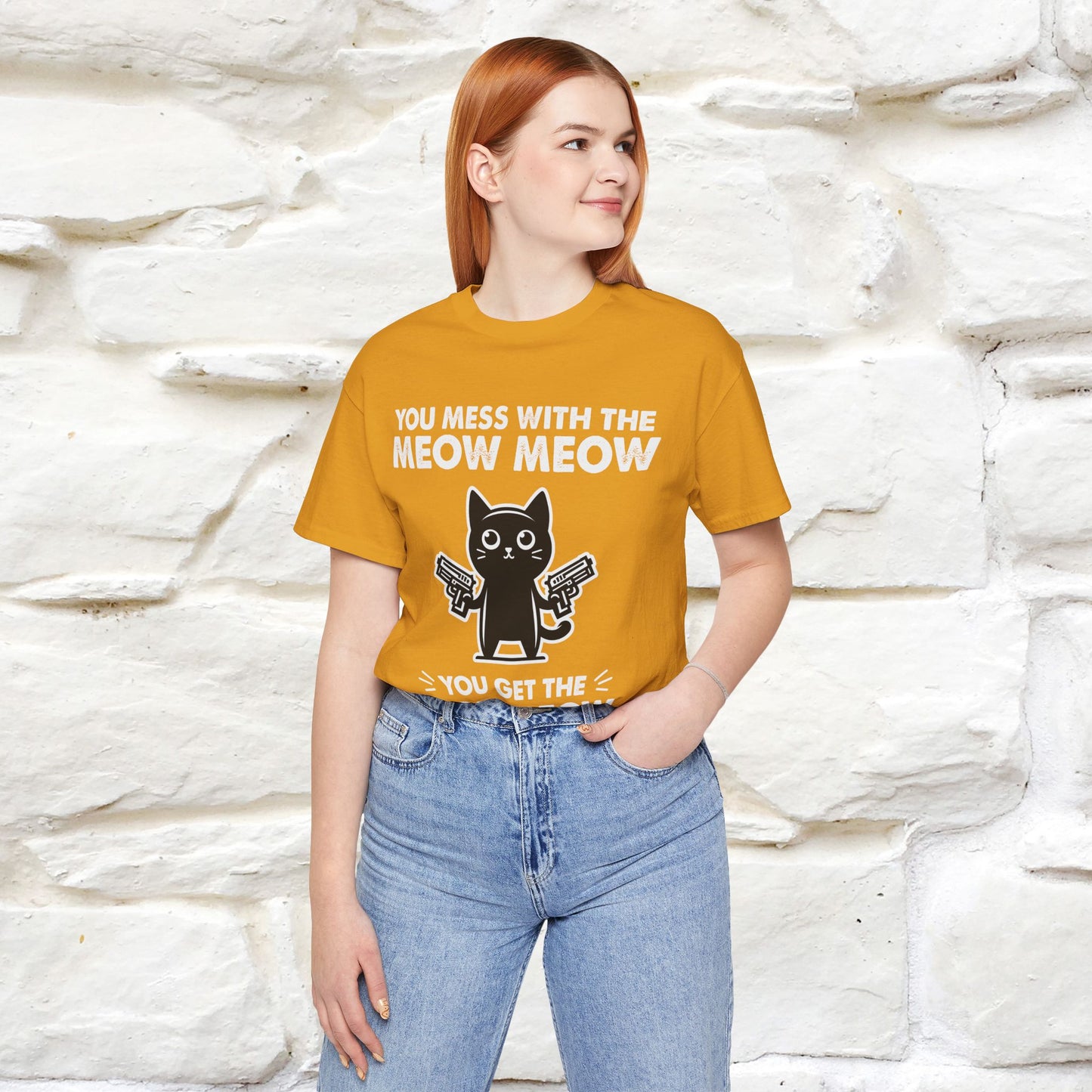 "You Mess With The Meow Meow, You Get The Peow Peow" Cat T-shirt |Nunu&Miao Studio - Nunu&Miao Studio
