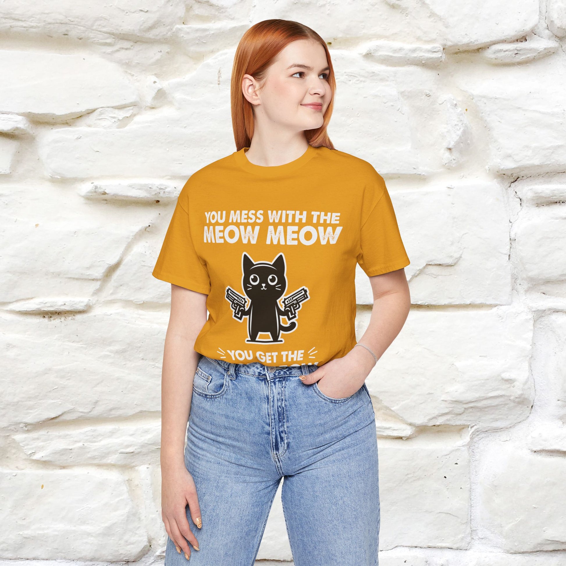 "You Mess With The Meow Meow, You Get The Peow Peow" Cat T-shirt |Nunu&Miao Studio - Nunu&Miao Studio