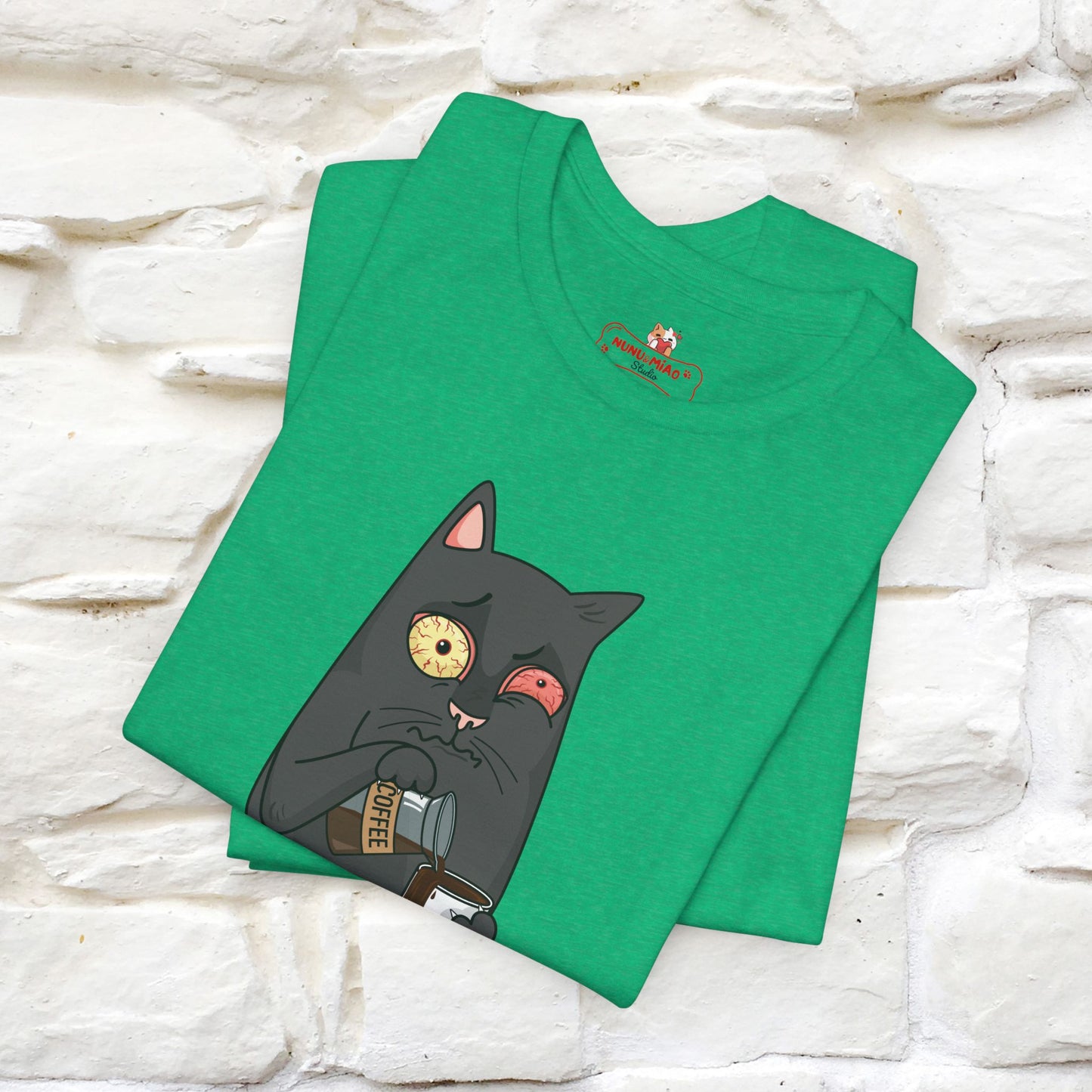 ''Life Begings After Coffe''  Cat T-shirt for Men and Women  100% Cotton* - Nunu&Miao Studio