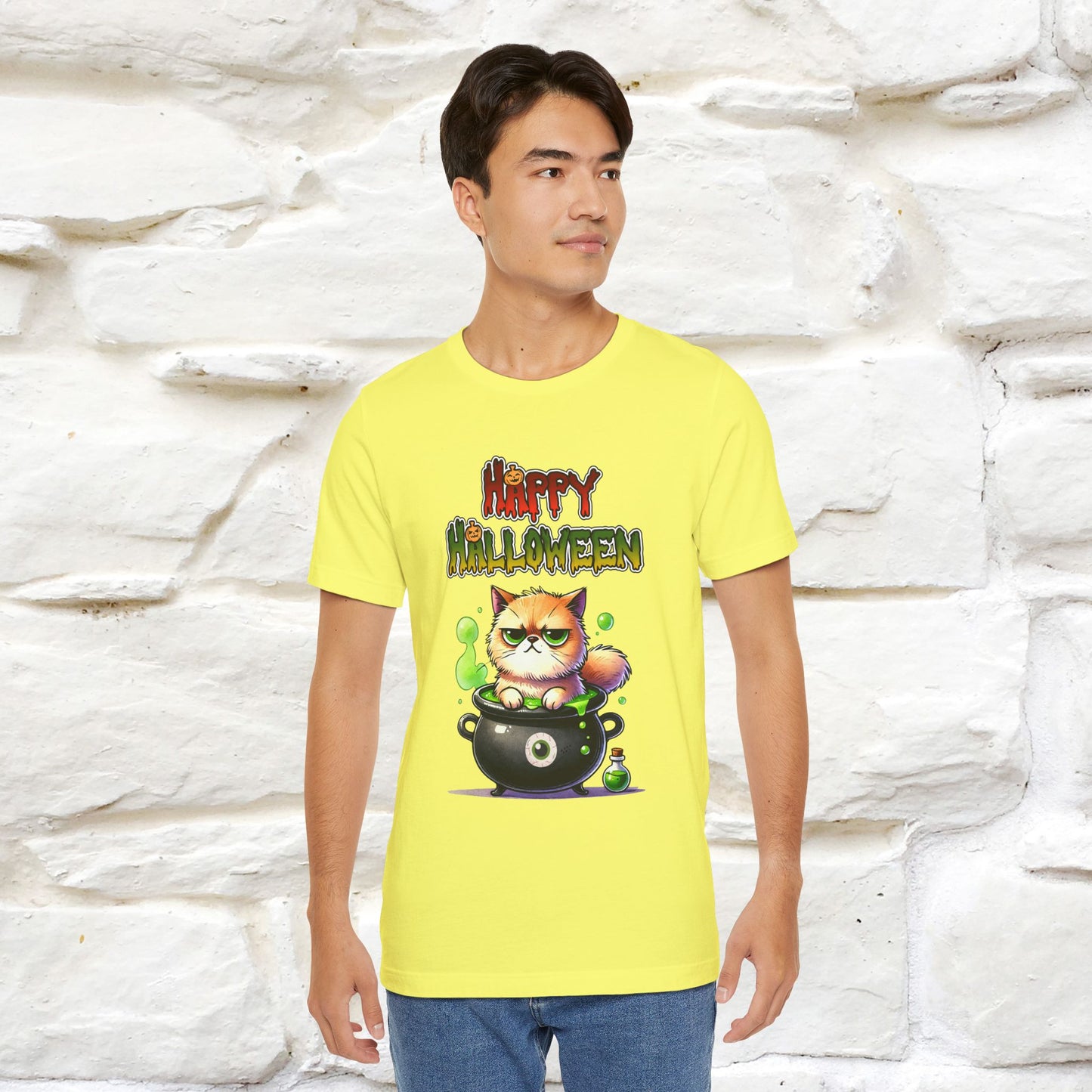"Angry Cat Happy Halloween" Cat  T-shirt |Nunu&Miao Studio - Nunu&Miao Studio