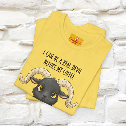 "I Can Be a Real Devil Before My Coffe" Funny T-shirt |Nunu&Miao Studio - Nunu&Miao Studio