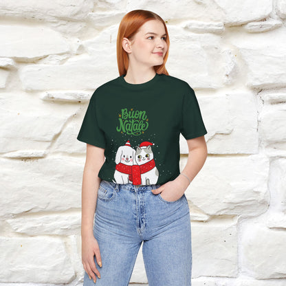''Buon Natale Cat and Dog'' Christmas T-shirt  | Nunu&Miao Studio - Nunu&Miao Studio