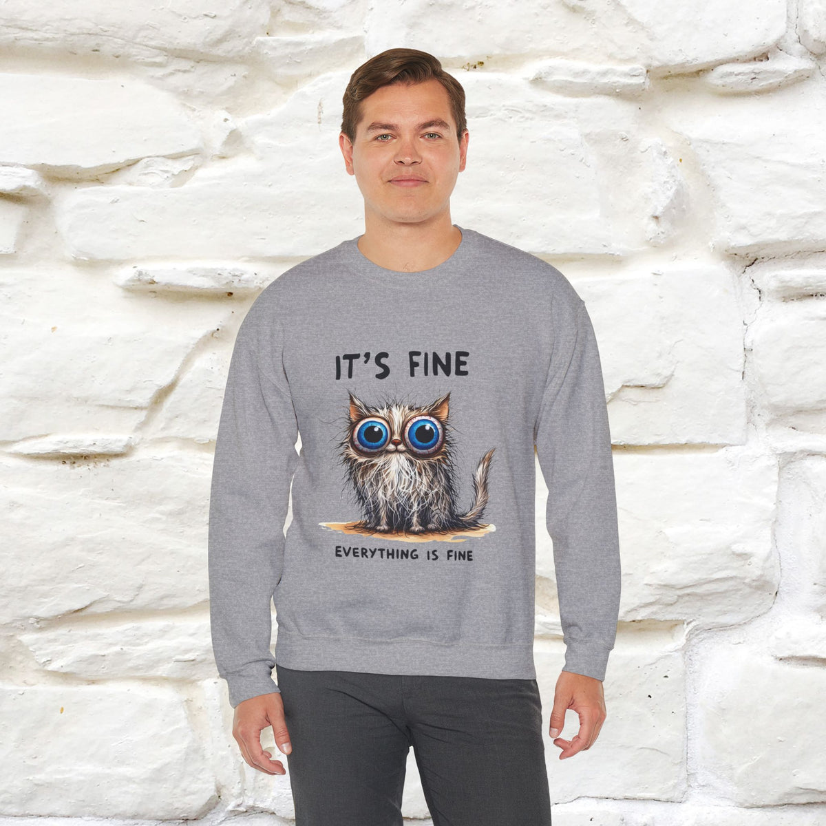 "It's Fine'' |Cat Sweatshirt | Nunu&Miao Studio