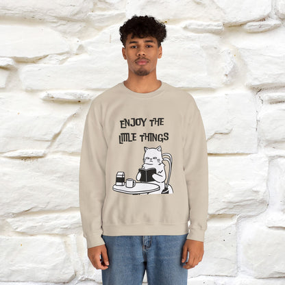 ''Enjoy the Little Things'' | Cute Cat Sweatshirt | Nunu&Miao Studio