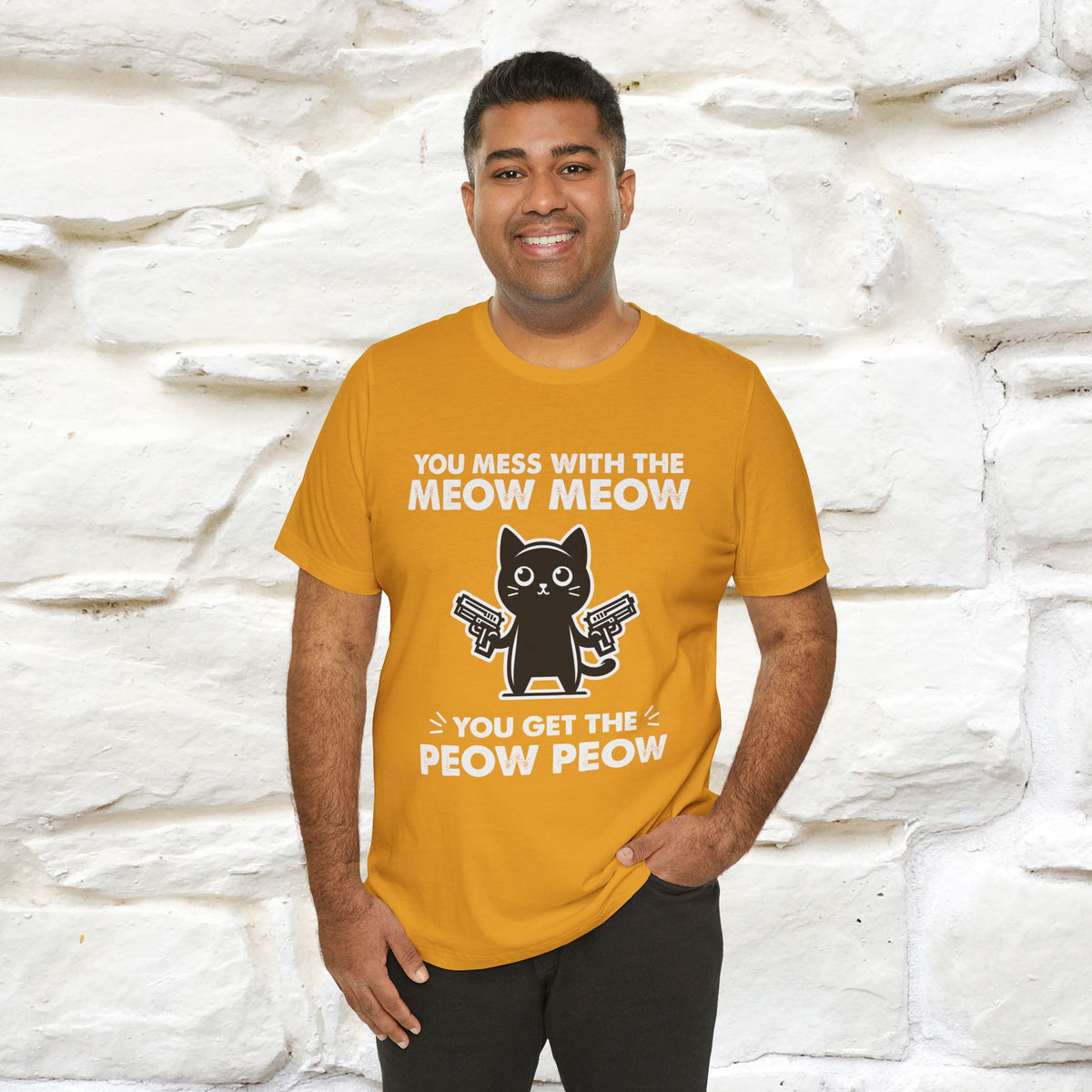 "You Mess With The Meow Meow, You Get The Peow Peow" Cat T-shirt |Nunu&Miao Studio