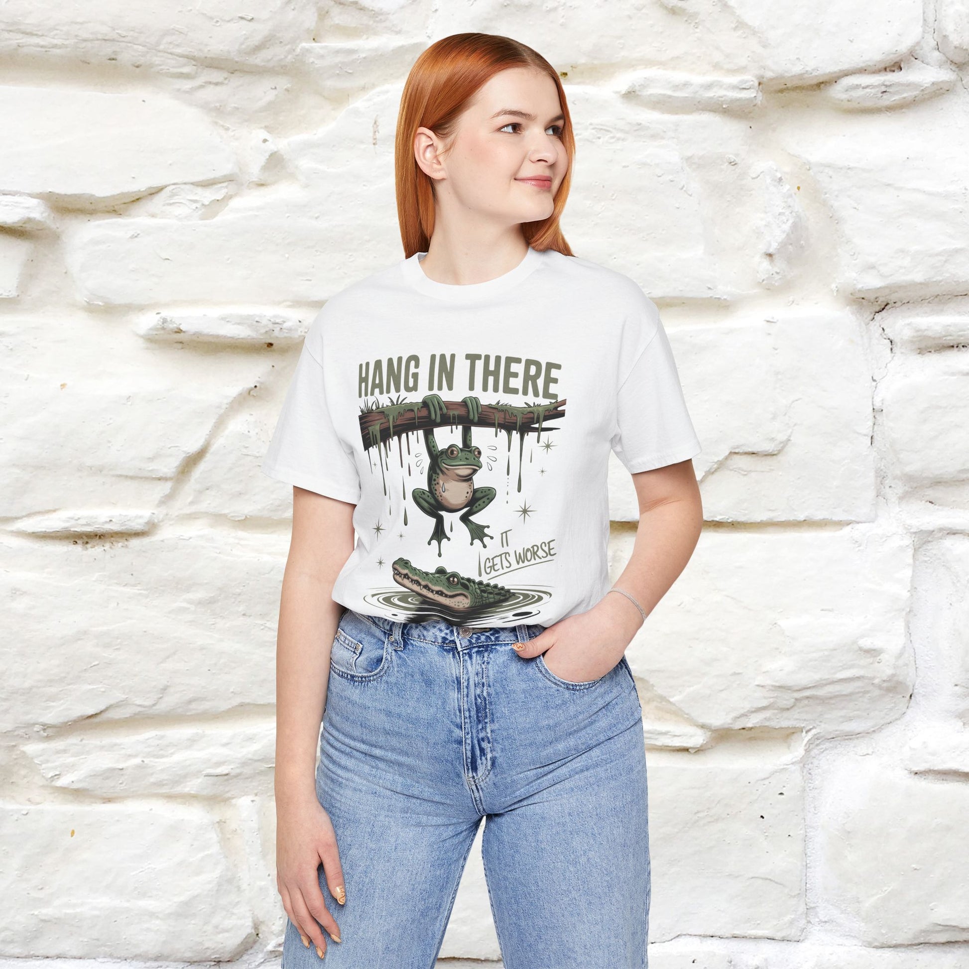 "Hang In There" Funny T-shirt |Nunu&Miao Studio - Nunu&Miao Studio
