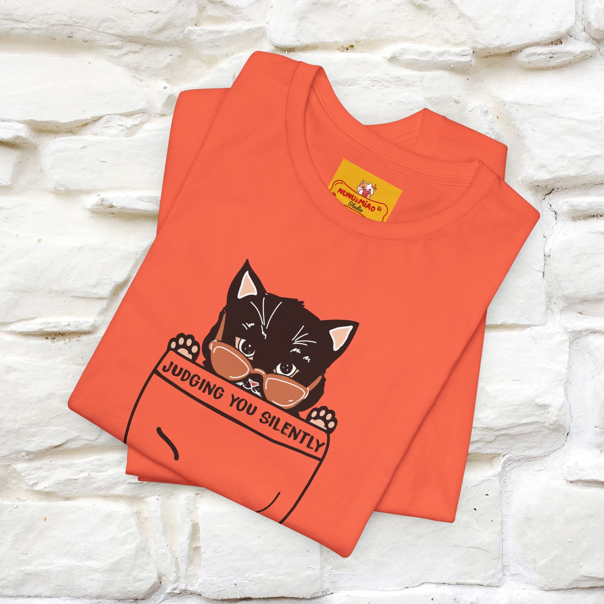 ''Judging You Silently'' | Cat T-Shirt for Men | Nunu&Miao Studio - Nunu&Miao Studio