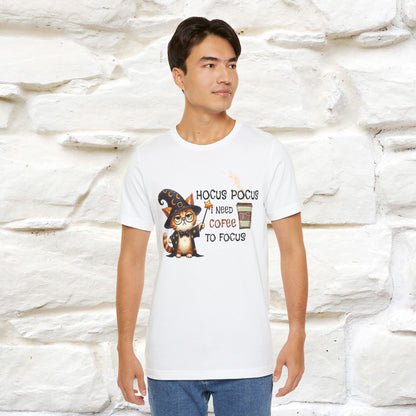 ''Hocus Pocus I Need Coffe To Focus'' Funny Cat Shirt | Nunu&Miao Studio - Nunu&Miao Studio