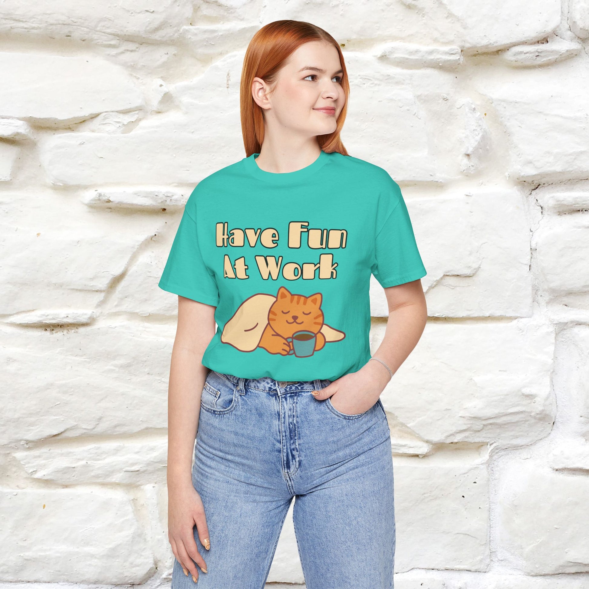 "Have Fun At Work" Cat T-shirt |Nunu&Miao Studio - Nunu&Miao Studio