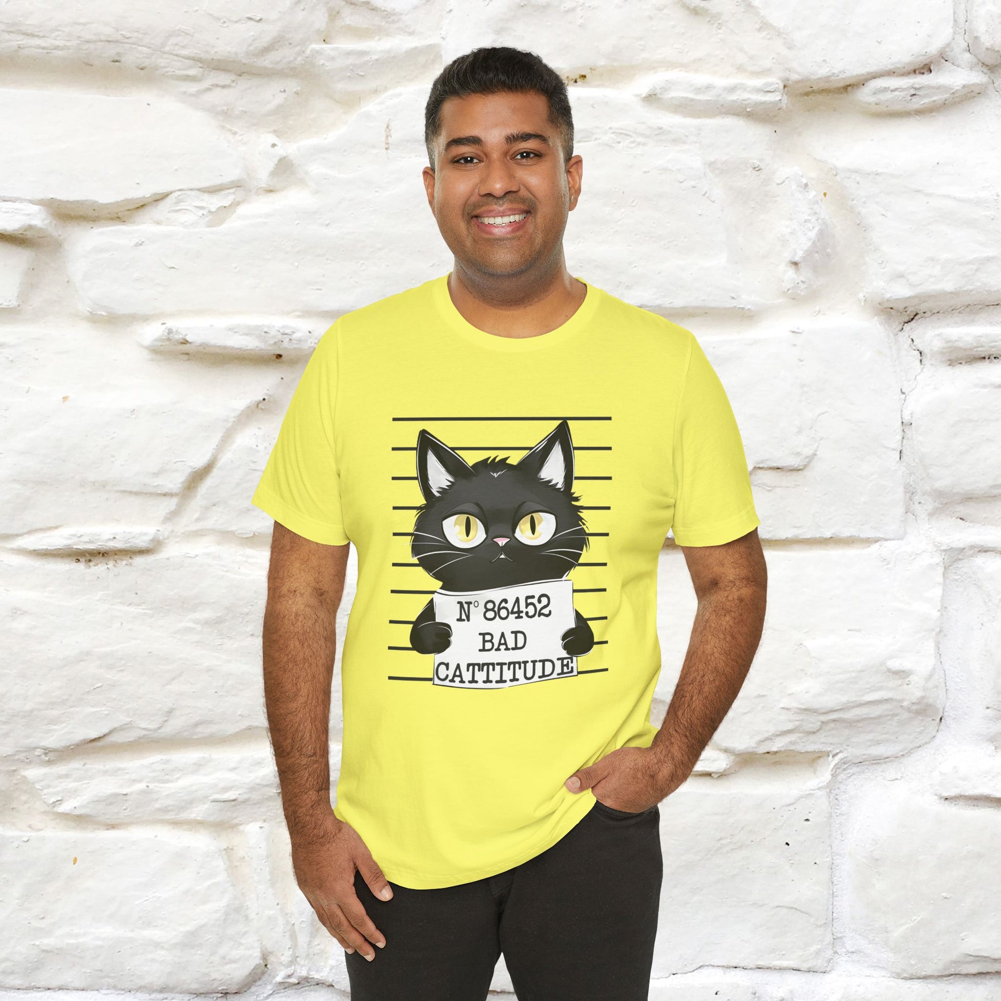 "Bad Cattitude" T-Shirt for Men & Women | 100% Cotton* - Nunu&Miao Studio