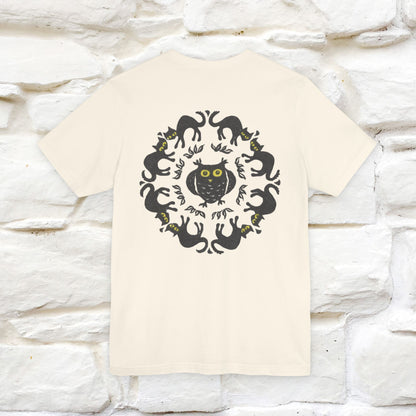 ''Black Cat Circle'' Cat T-Shirt Front and Back Design | Nunu&Miao Studio - Nunu&Miao Studio