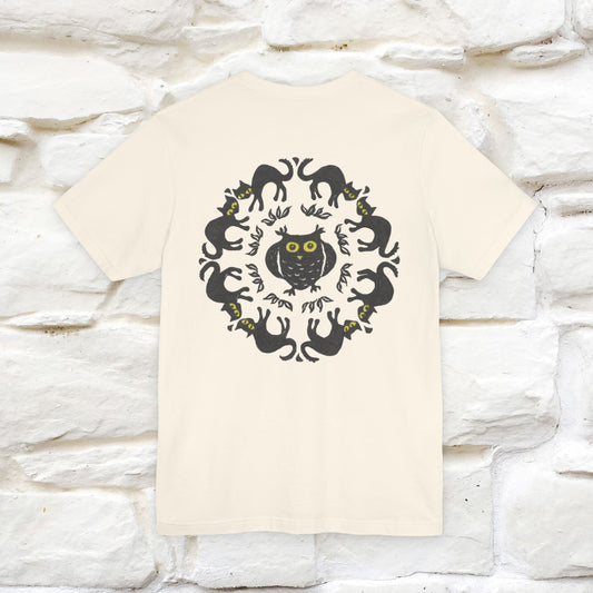 ''Black Cat Circle'' Cat T-Shirt Front and Back Design | Nunu&Miao Studio - Nunu&Miao Studio