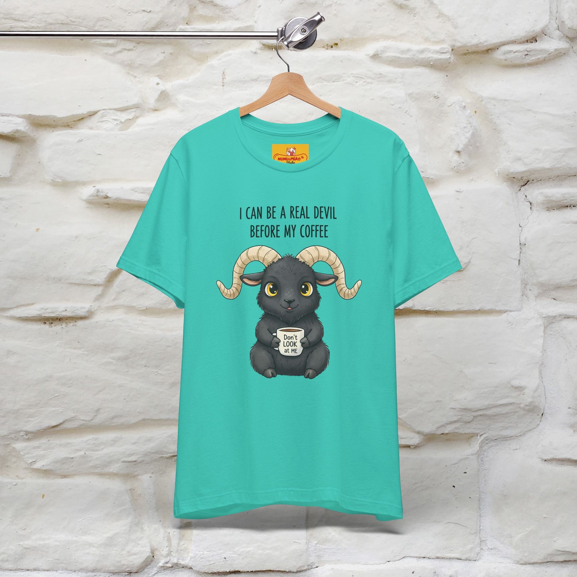 "I Can Be a Real Devil Before My Coffe" Funny T-shirt |Nunu&Miao Studio - Nunu&Miao Studio