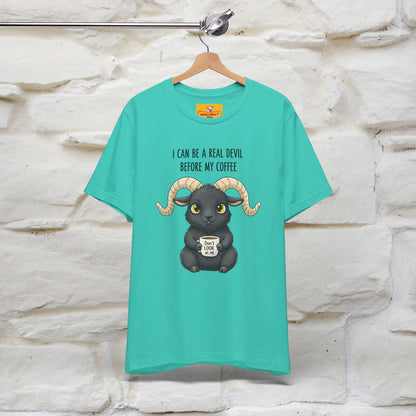 "I Can Be a Real Devil Before My Coffe" Funny T-shirt |Nunu&Miao Studio - Nunu&Miao Studio