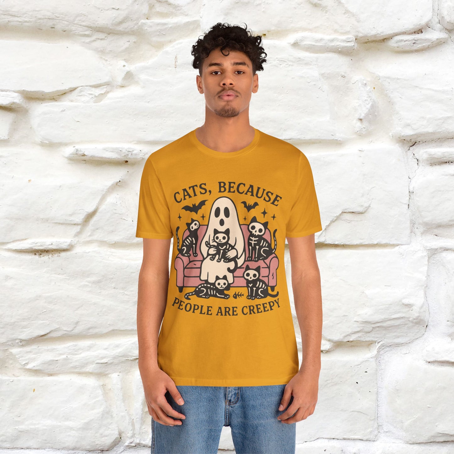 "Cat Because People Are Creepy" Halloween Cat T-shirt |Nunu&Miao Studio - Nunu&Miao Studio