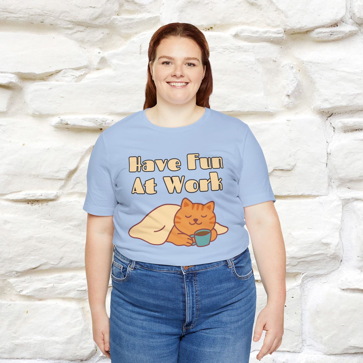 "Have Fun At Work" Cat T-shirt |Nunu&Miao Studio - Nunu&Miao Studio