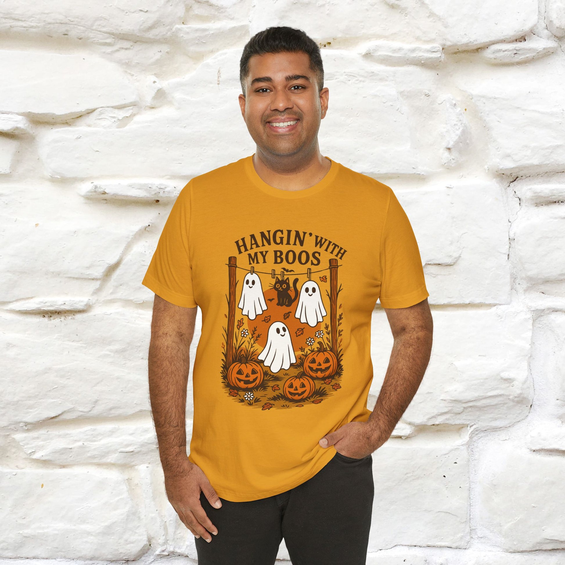 "Hanging With My Boos" Halloween Cat T-shirt |Nunu&Miao Studio - Nunu&Miao Studio