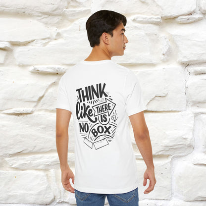 "Think Like There Is No Box" Cat T-Shirt| Front & Back Design | Nunu&Miao Studio - Nunu&Miao Studio