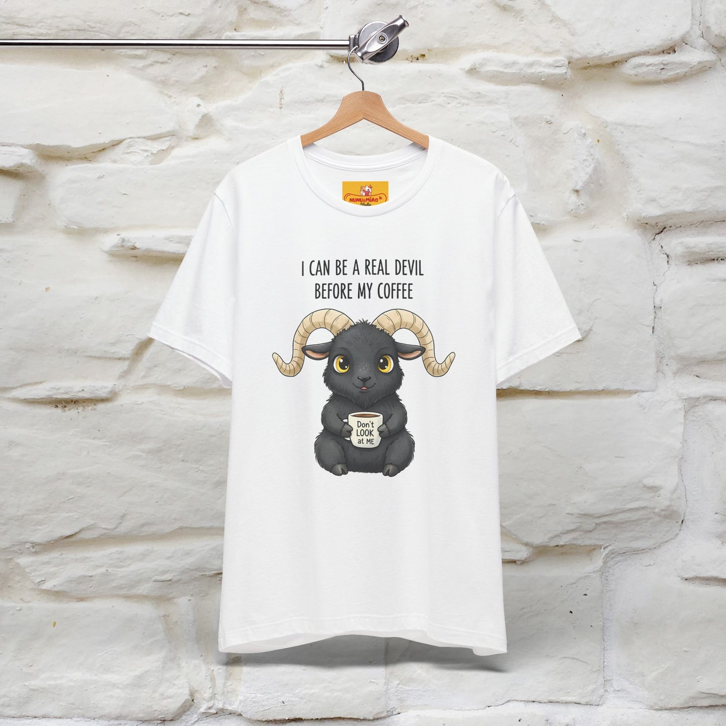 "I Can Be a Real Devil Before My Coffe" Funny T-shirt |Nunu&Miao Studio - Nunu&Miao Studio