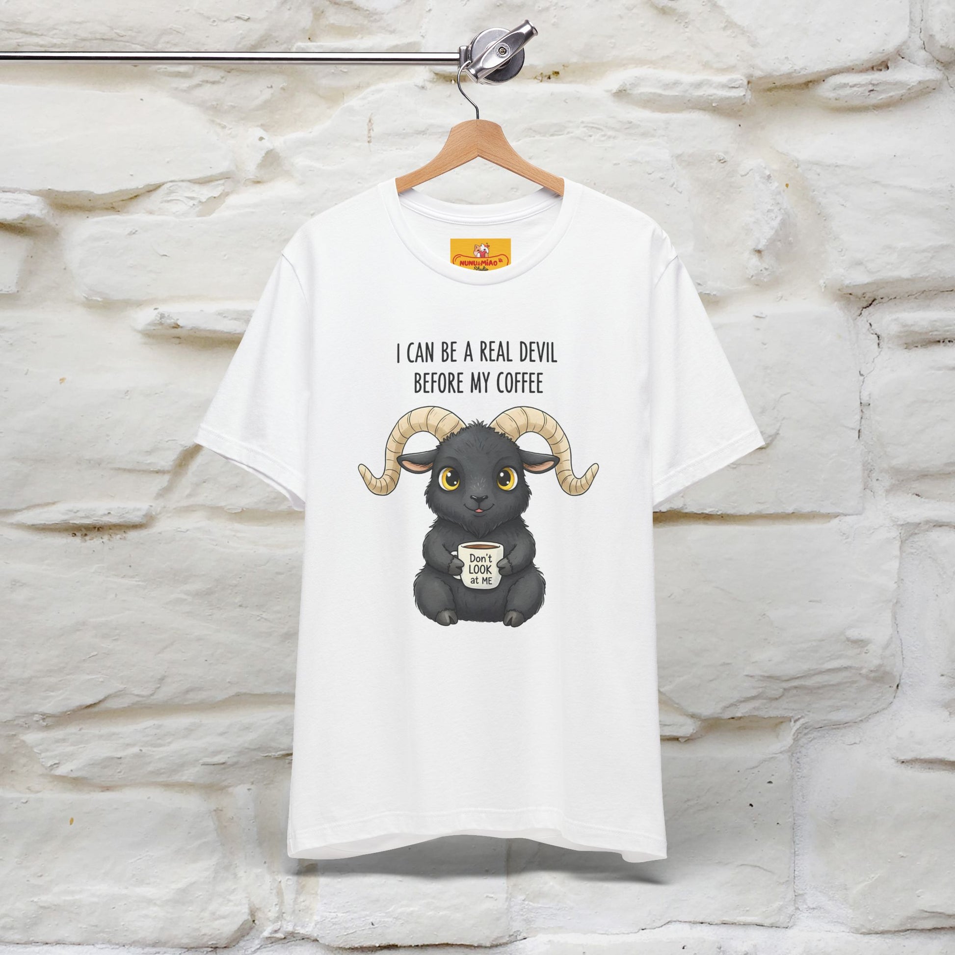 "I Can Be a Real Devil Before My Coffe" Funny T-shirt |Nunu&Miao Studio - Nunu&Miao Studio