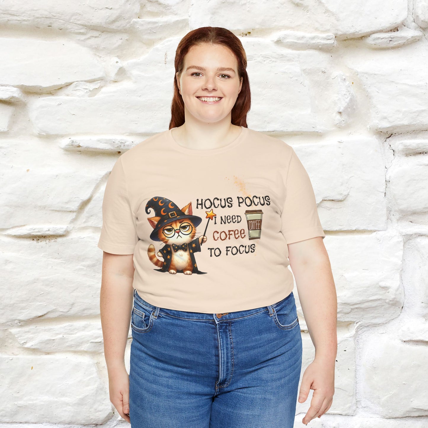 ''Hocus Pocus I Need Coffe To Focus'' Funny Cat Shirt | Nunu&Miao Studio - Nunu&Miao Studio