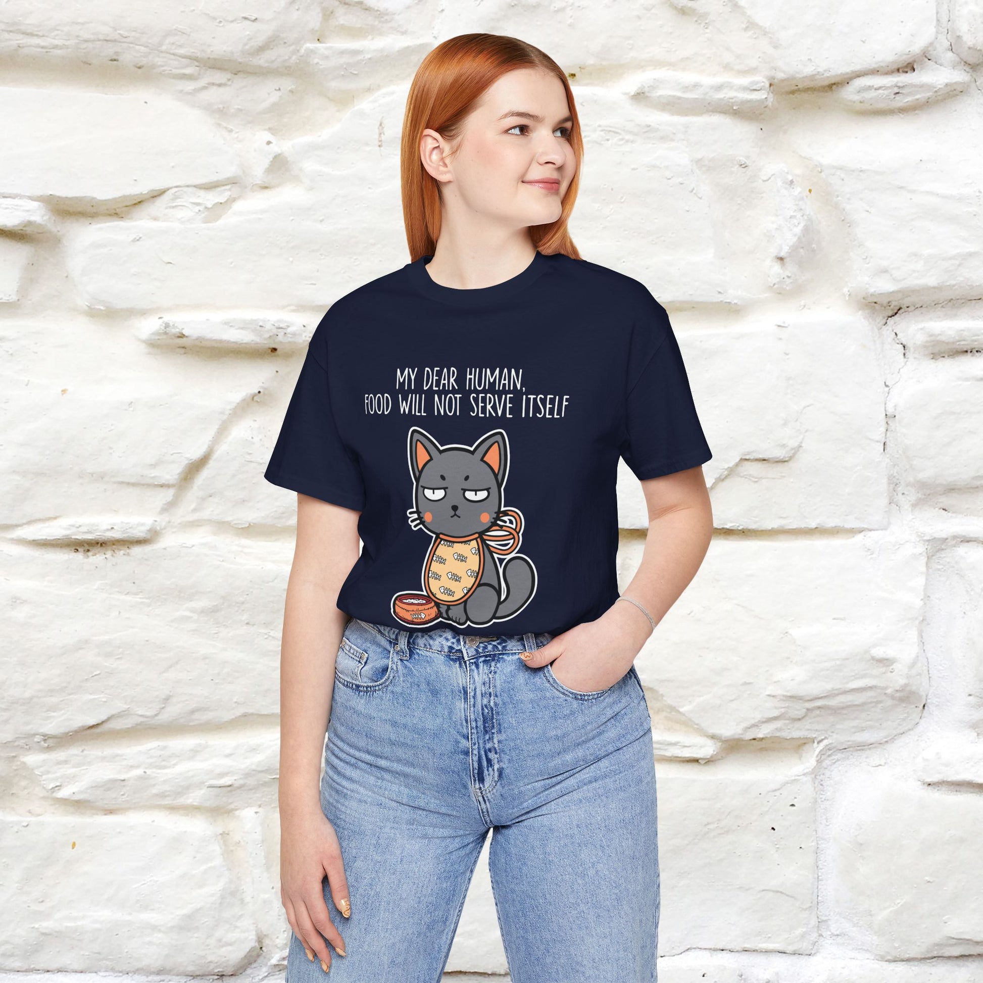 "Dear Human, Food Will Not Serve Itself" |Cat T-Shirt | Nunu&Miao Studio - Nunu&Miao Studio