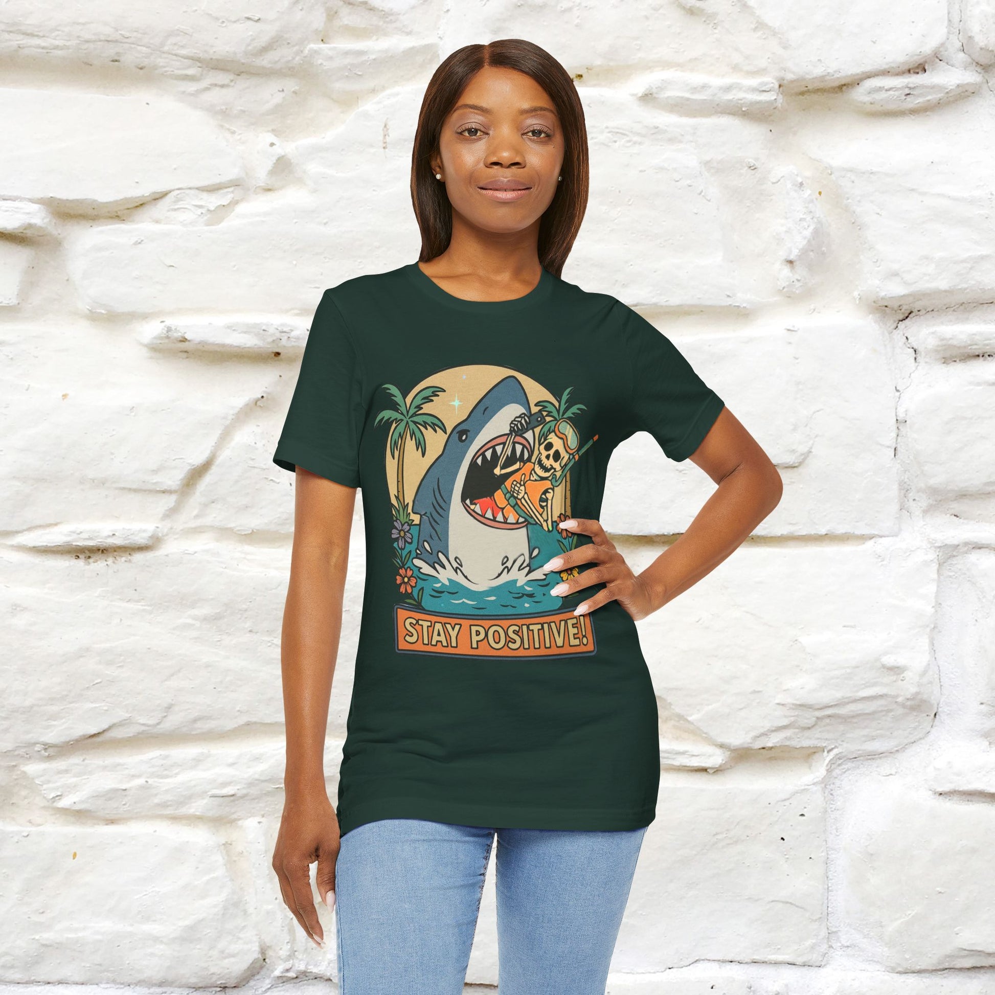 "Stay Positive" Funny T-shirt |Nunu&Miao Studio - Nunu&Miao Studio