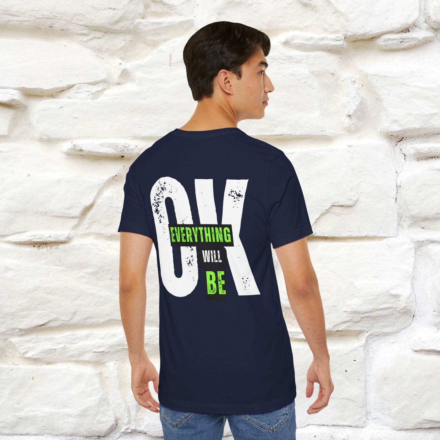 ''Everything Will Be Ok '' Cat T-Shirt Front and Back Design | Nunu&Miao Studio - Nunu&Miao Studio