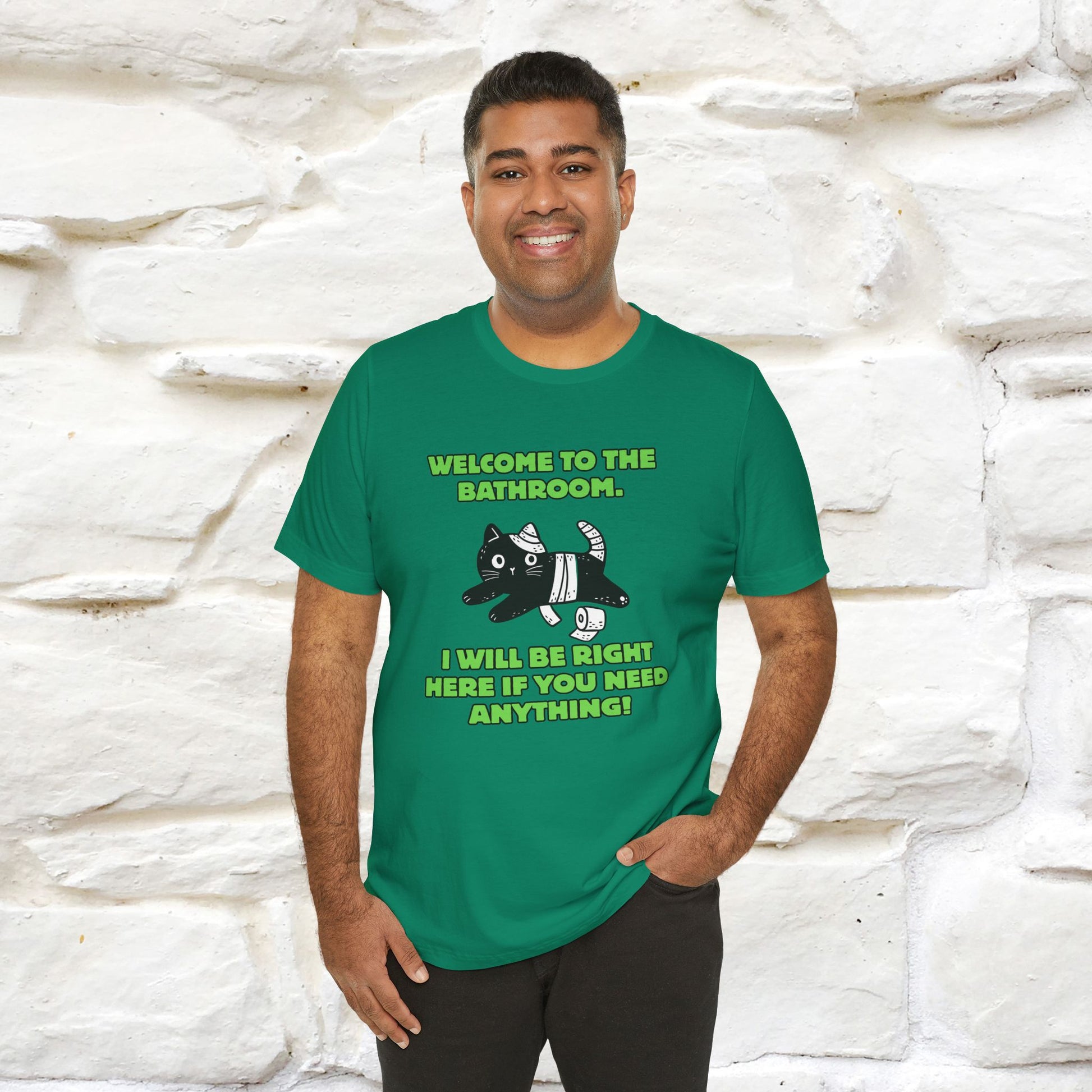 "Welcome To The Bathroom..."Funny  Cat T-shirt |Nunu&Miao Studio - Nunu&Miao Studio