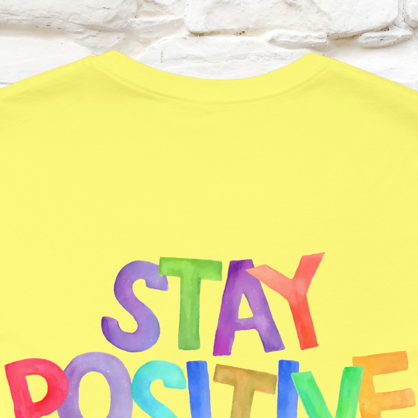 "Stay Positive'' Cat T-Shirt | Front & Back Design | Nunu&Miao Studio - Nunu&Miao Studio