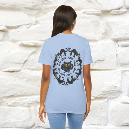 ''Black Cat Circle'' Cat T-Shirt Front and Back Design | Nunu&Miao Studio - Nunu&Miao Studio