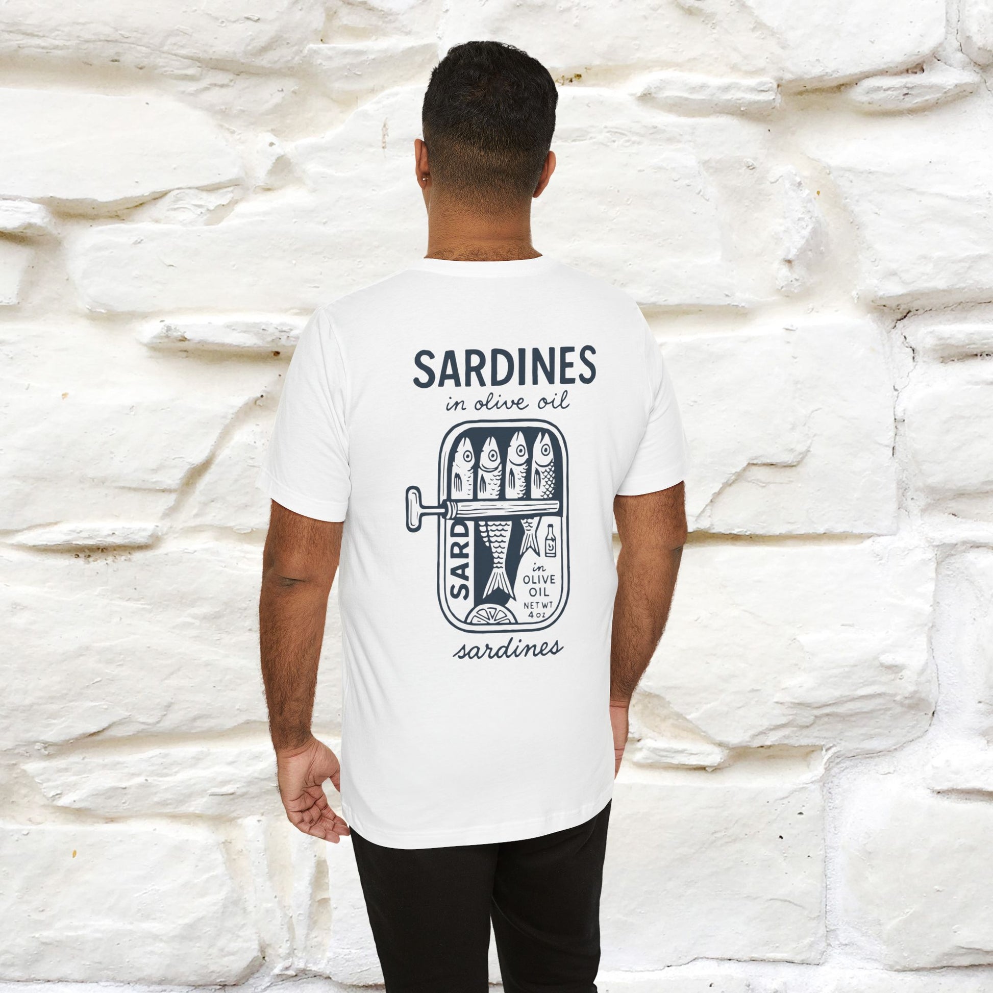 "Sardines In Olive Oil" Cute T-shirt | Front & Back Design|Nunu&Miao Studio - Nunu&Miao Studio
