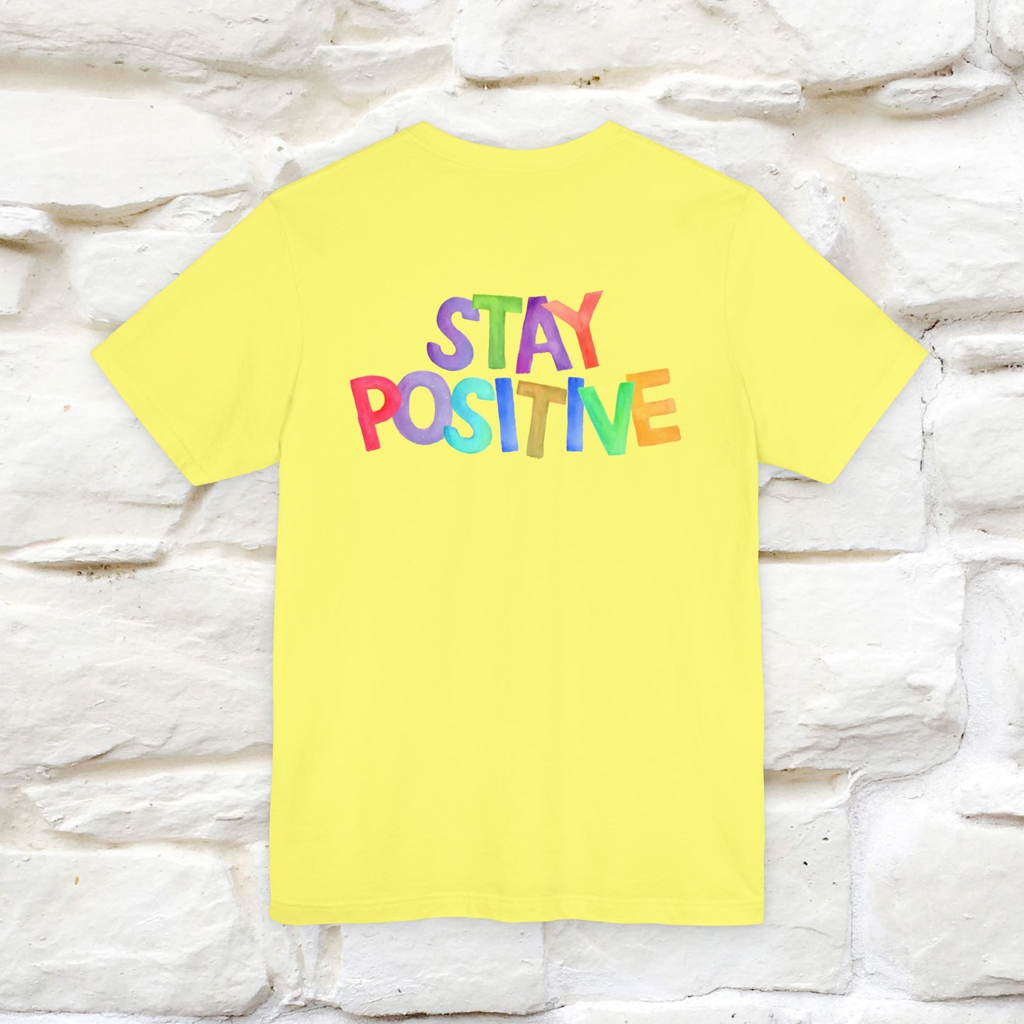 "Stay Positive'' Cat T-Shirt | Front & Back Design | Nunu&Miao Studio - Nunu&Miao Studio