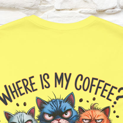 "Where Is My Coffe?" Cat T-Shirt | Front & Back Design | Nunu&Miao Studio