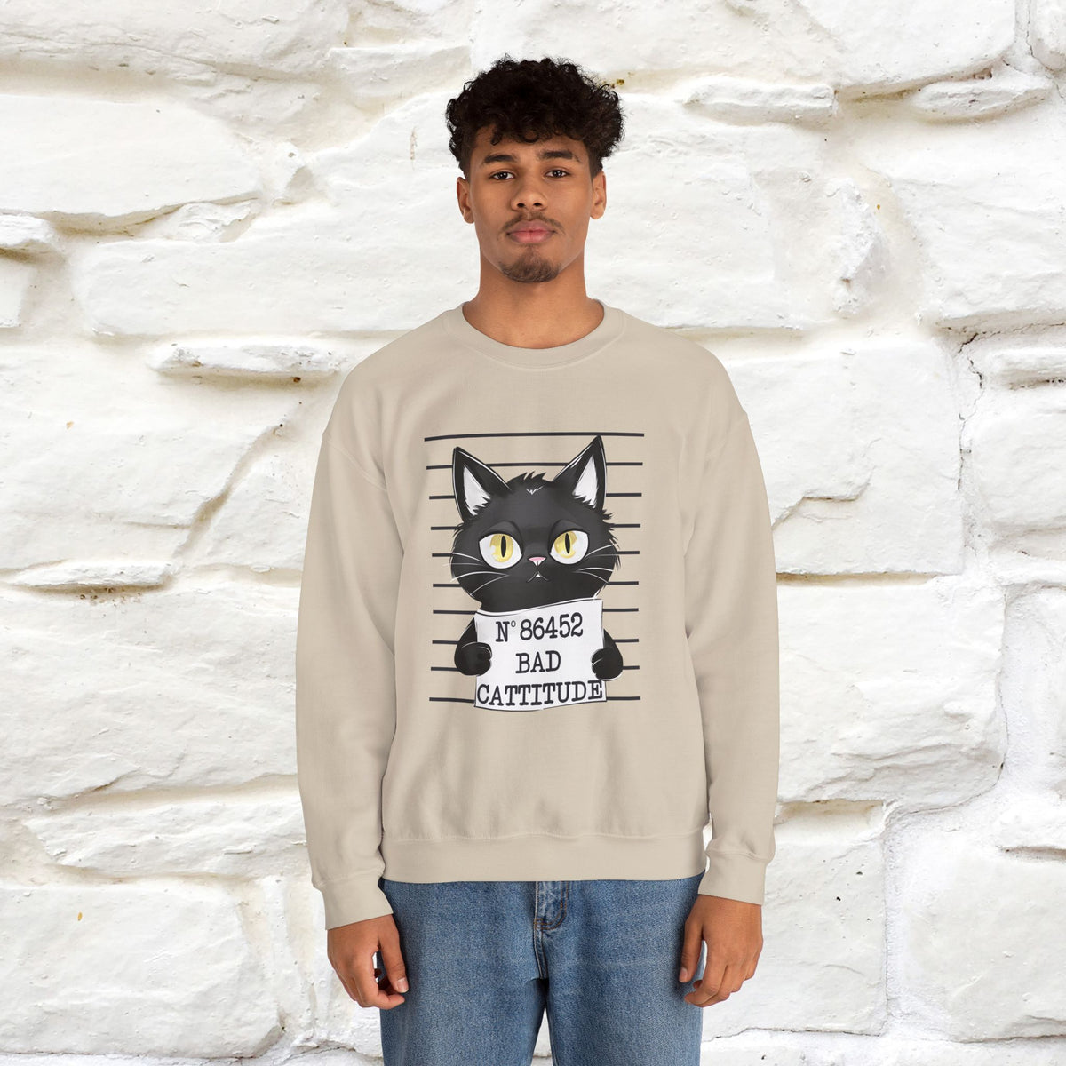 ''Bad Cattitude'' |Cat Sweatshirt | Nunu&Miao Studio