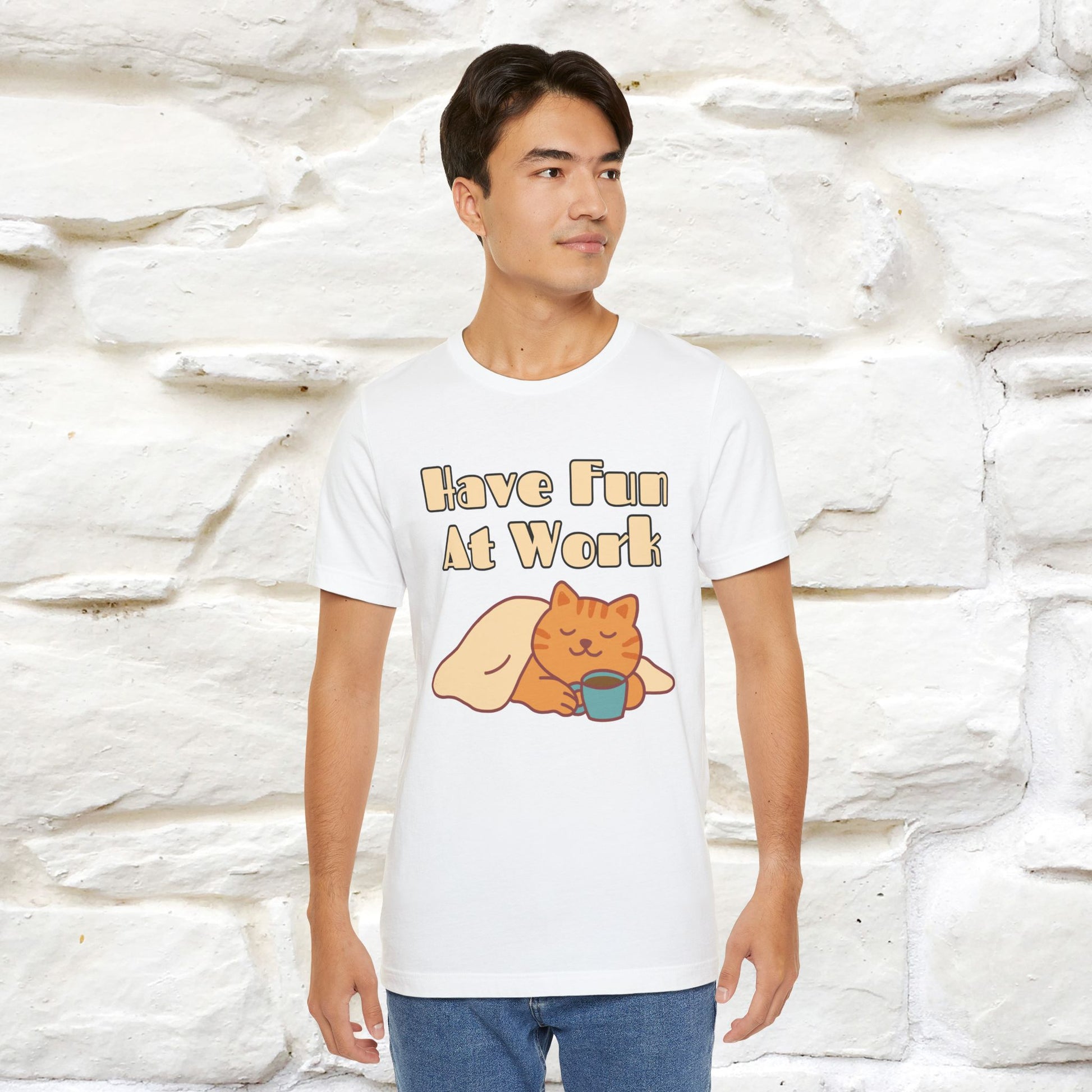 "Have Fun At Work" Cat T-shirt |Nunu&Miao Studio - Nunu&Miao Studio