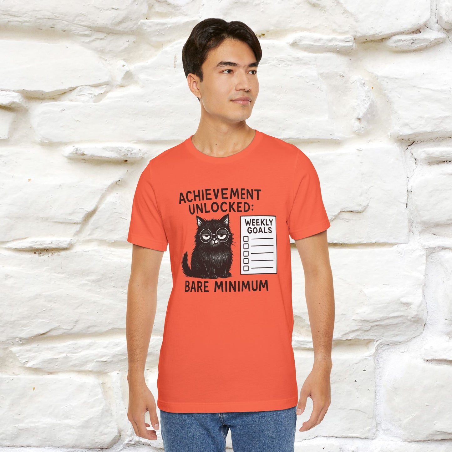 "Achievement Unlocked Bare Minimum." |Cat T-Shirt | Nunu&Miao Studio - Nunu&Miao Studio